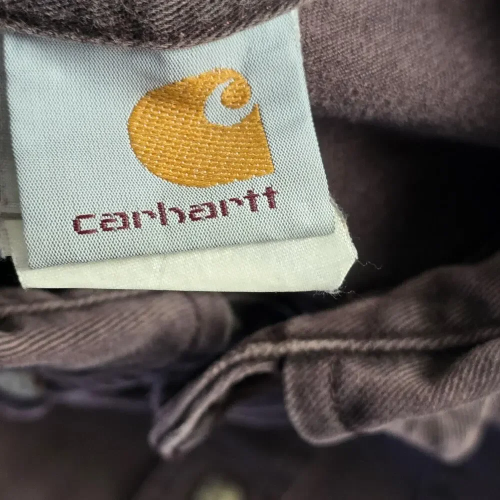 Carhartt‎ Shirt Mens Extra Large Purple Faded Button Down Workwear Double Pocket